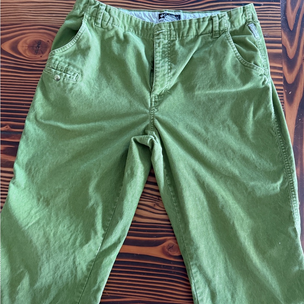 Columbia Green Corduroy Pants Versatile Casual Wear